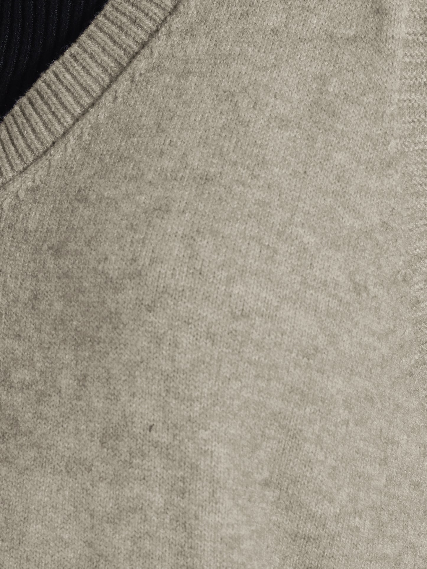 Chaleco de punto tipo jersey acanalado con cuello en V y sin mangas para mujer