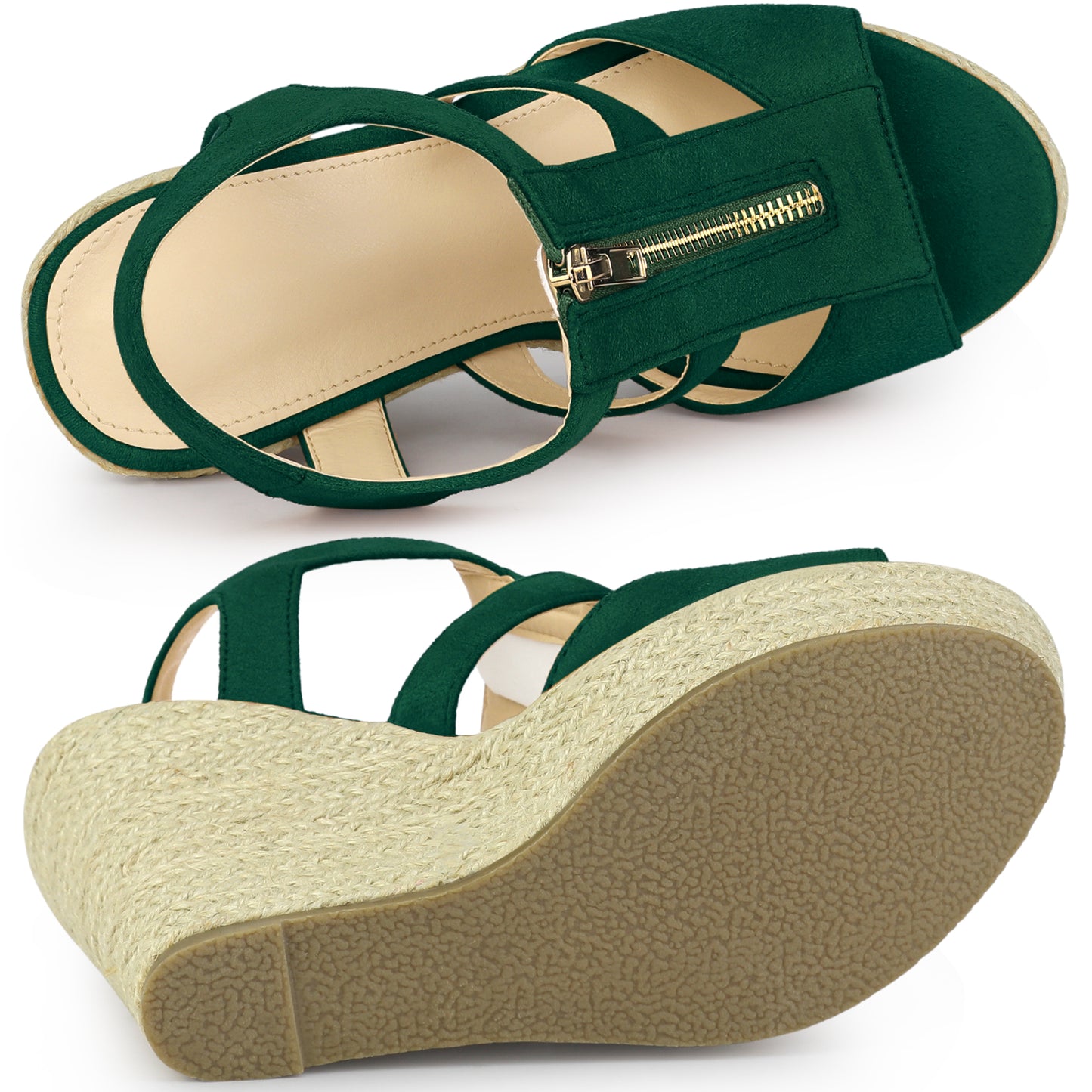 Women's Wedges Zipper Sandals Platform Wedges Heels Sandals