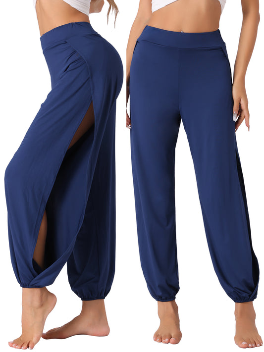 Pantalon de yoga sarouel pour femme, jogging à fente latérale, sport, plage, survêtement d'entraînement