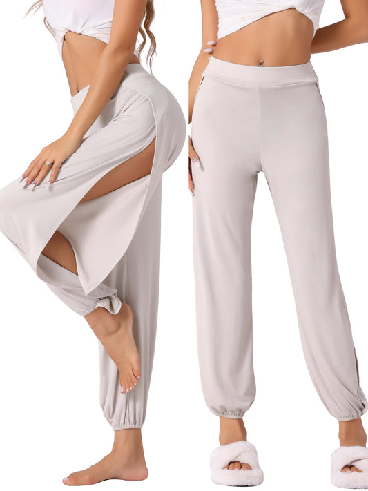 Pantalon de yoga sarouel pour femme, jogging à fente latérale, sport, plage, survêtement d'entraînement
