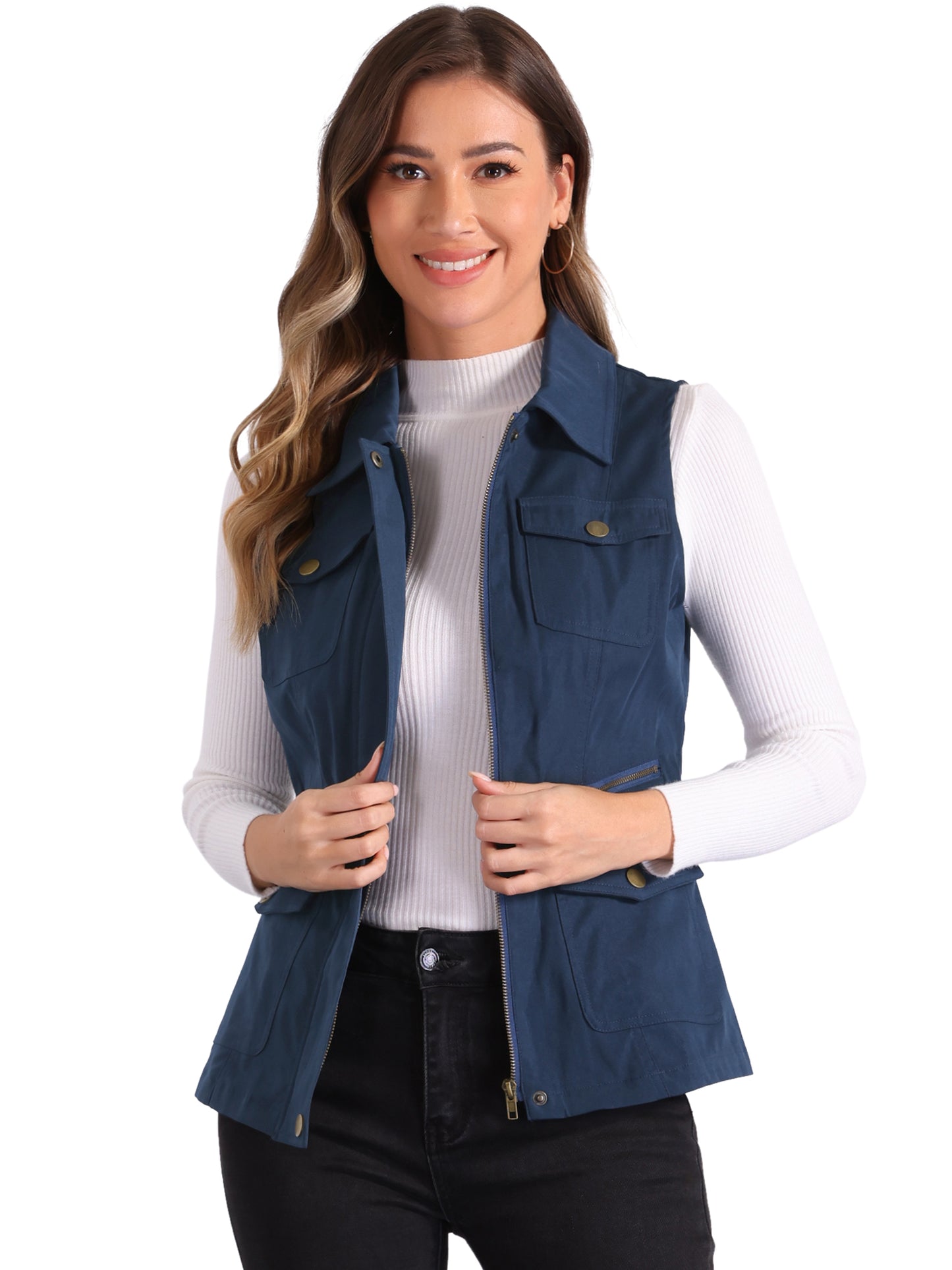 Women's Travel Vest with Pockets Summer Sleeveless Cargo Utility Vest (Available in Plus Size)
