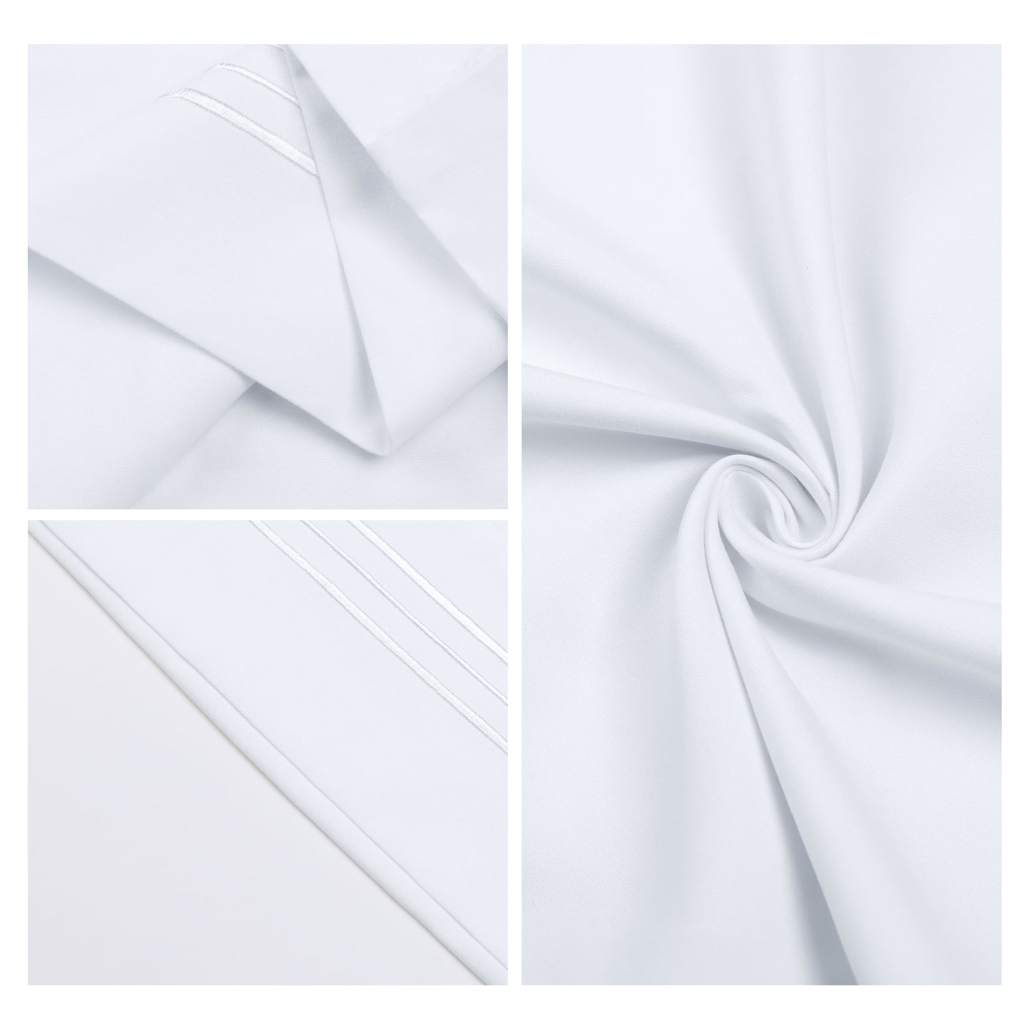 Polyester Pillow Cases Set of 2 for Hair and Skin, Cooling Pillow Covers with Envelope Closure