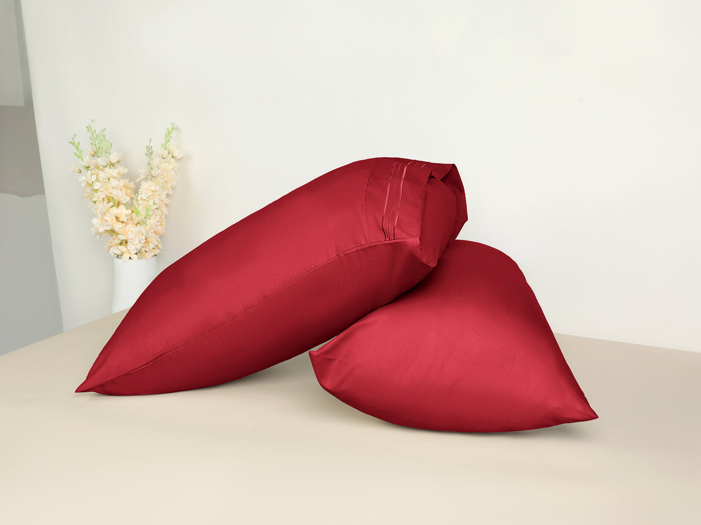 Polyester Pillow Cases Set of 2 for Hair and Skin, Cooling Pillow Covers with Envelope Closure