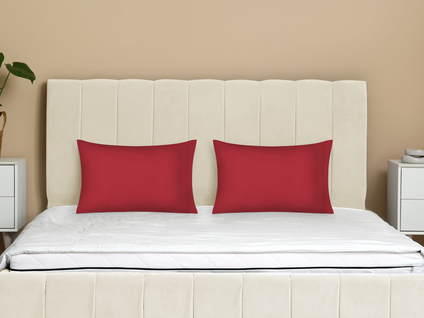 Polyester Pillow Cases Set of 2 for Hair and Skin, Cooling Pillow Covers with Envelope Closure