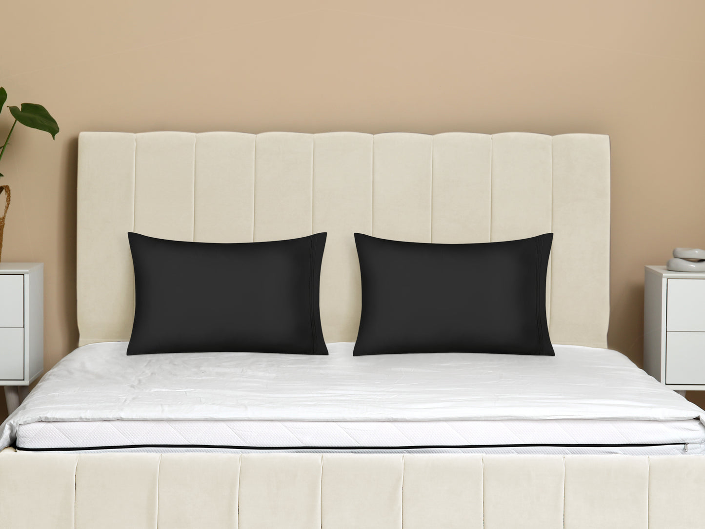 Polyester Pillow Cases Set of 2 for Hair and Skin, Cooling Pillow Covers with Envelope Closure