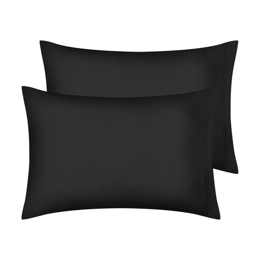 Polyester Pillow Cases Set of 2 for Hair and Skin, Cooling Pillow Covers with Envelope Closure