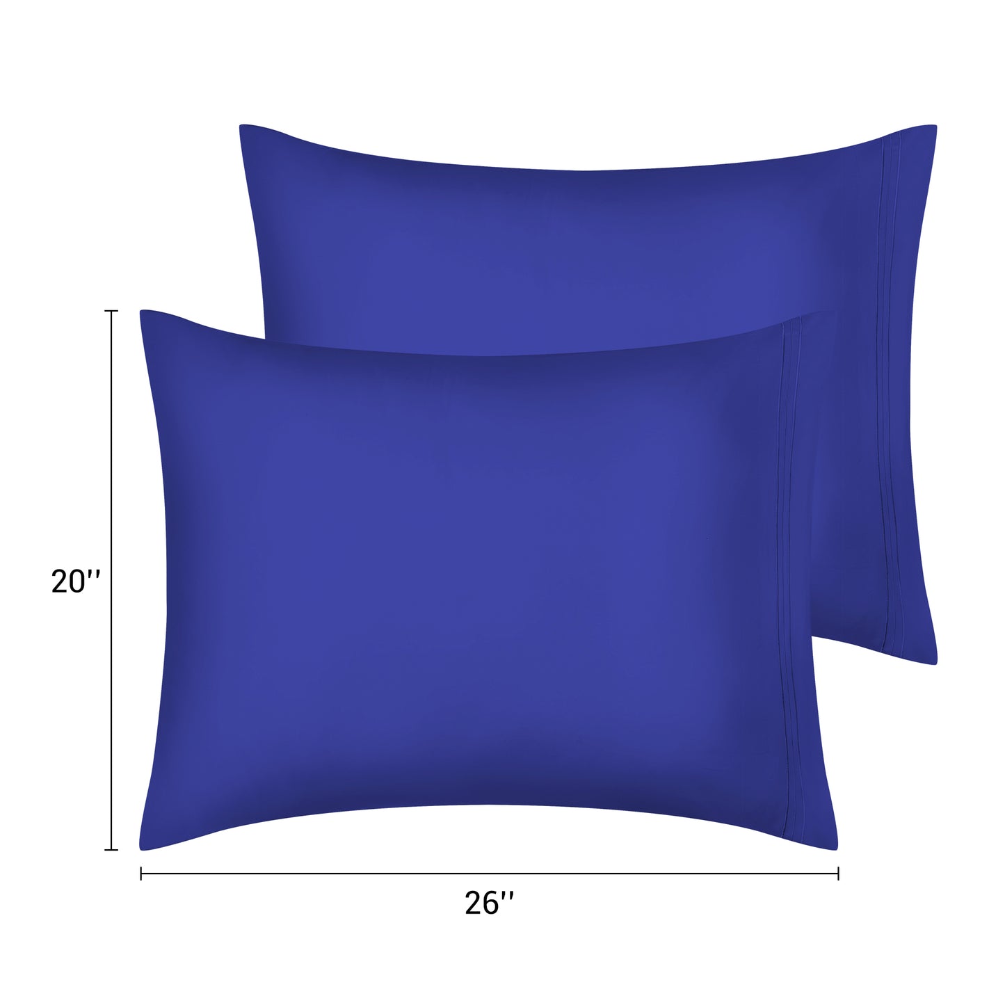 Polyester Pillow Cases Set of 2 for Hair and Skin, Cooling Pillow Covers with Envelope Closure