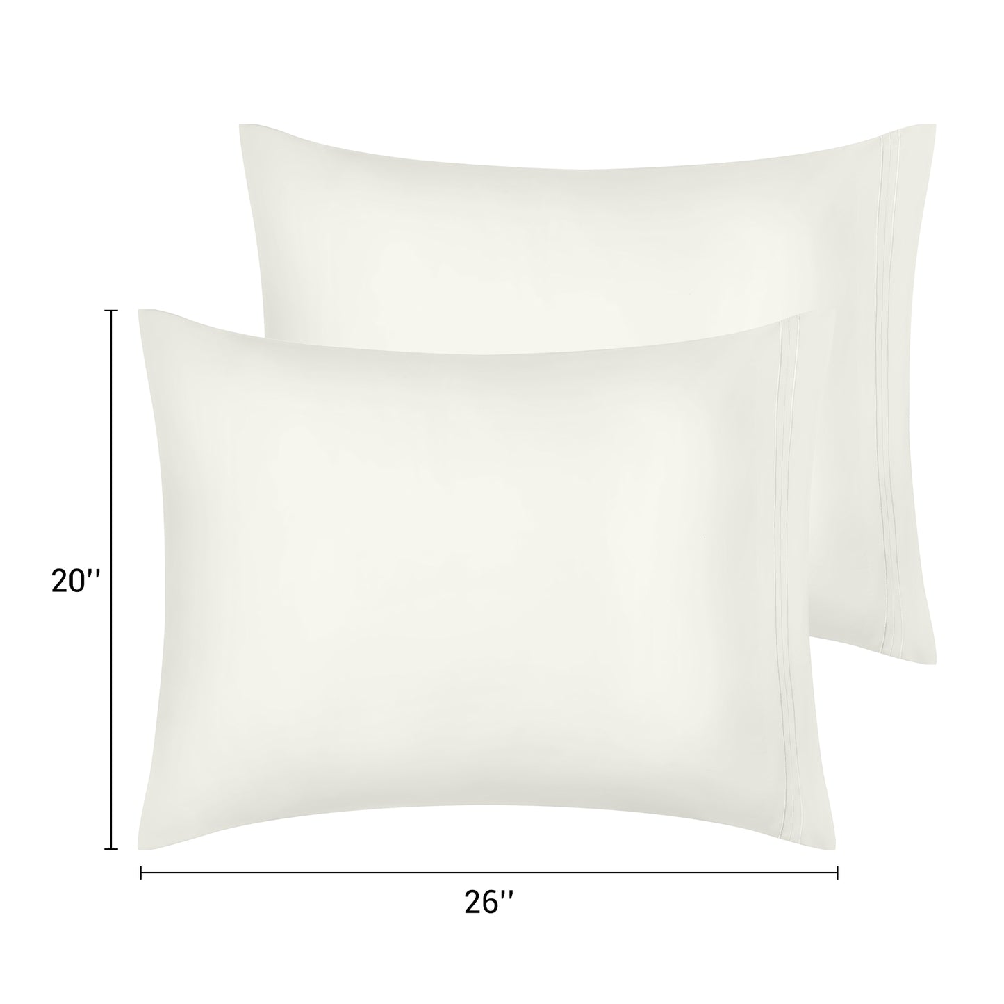 Polyester Pillow Cases Set of 2 for Hair and Skin, Cooling Pillow Covers with Envelope Closure