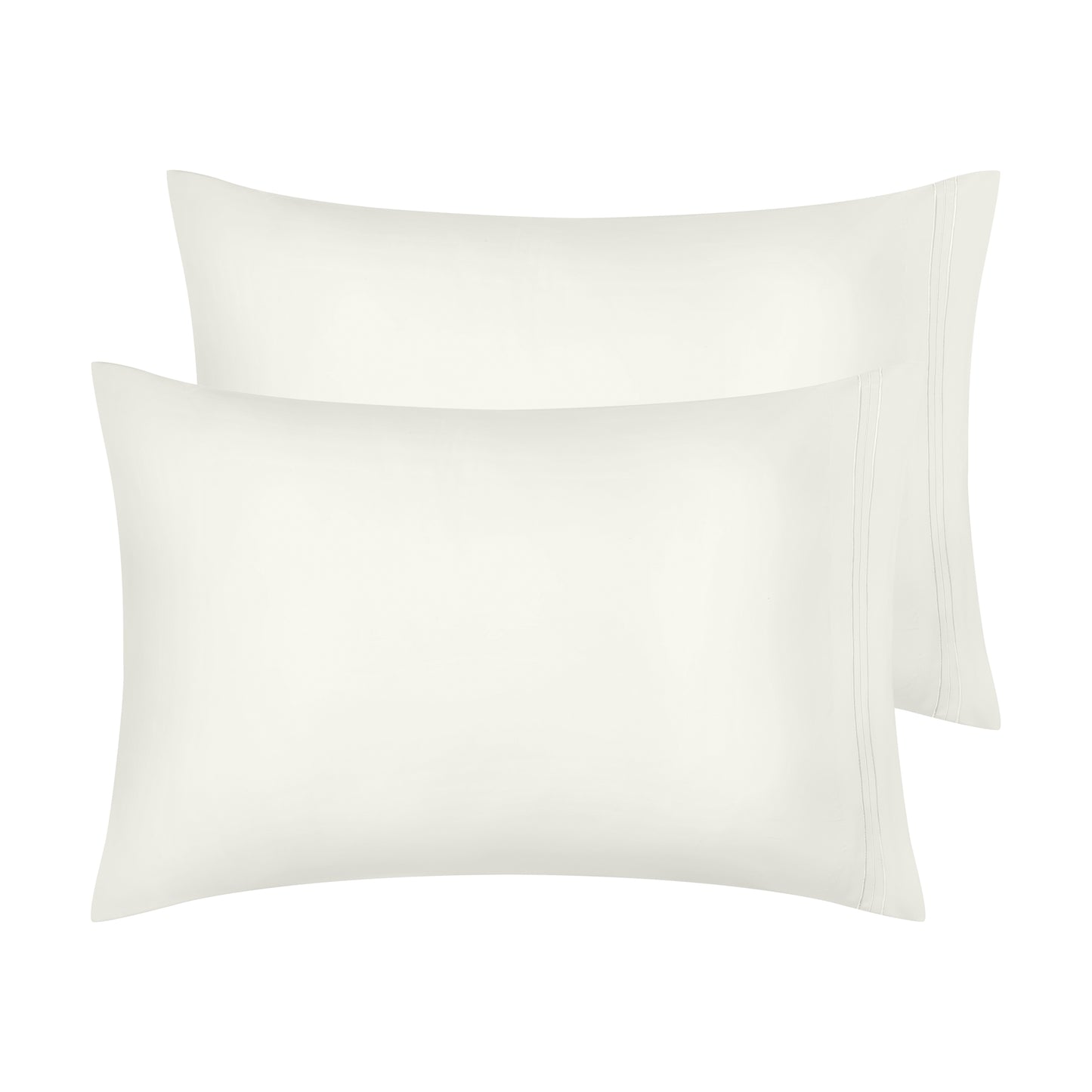 Polyester Pillow Cases Set of 2 for Hair and Skin, Cooling Pillow Covers with Envelope Closure