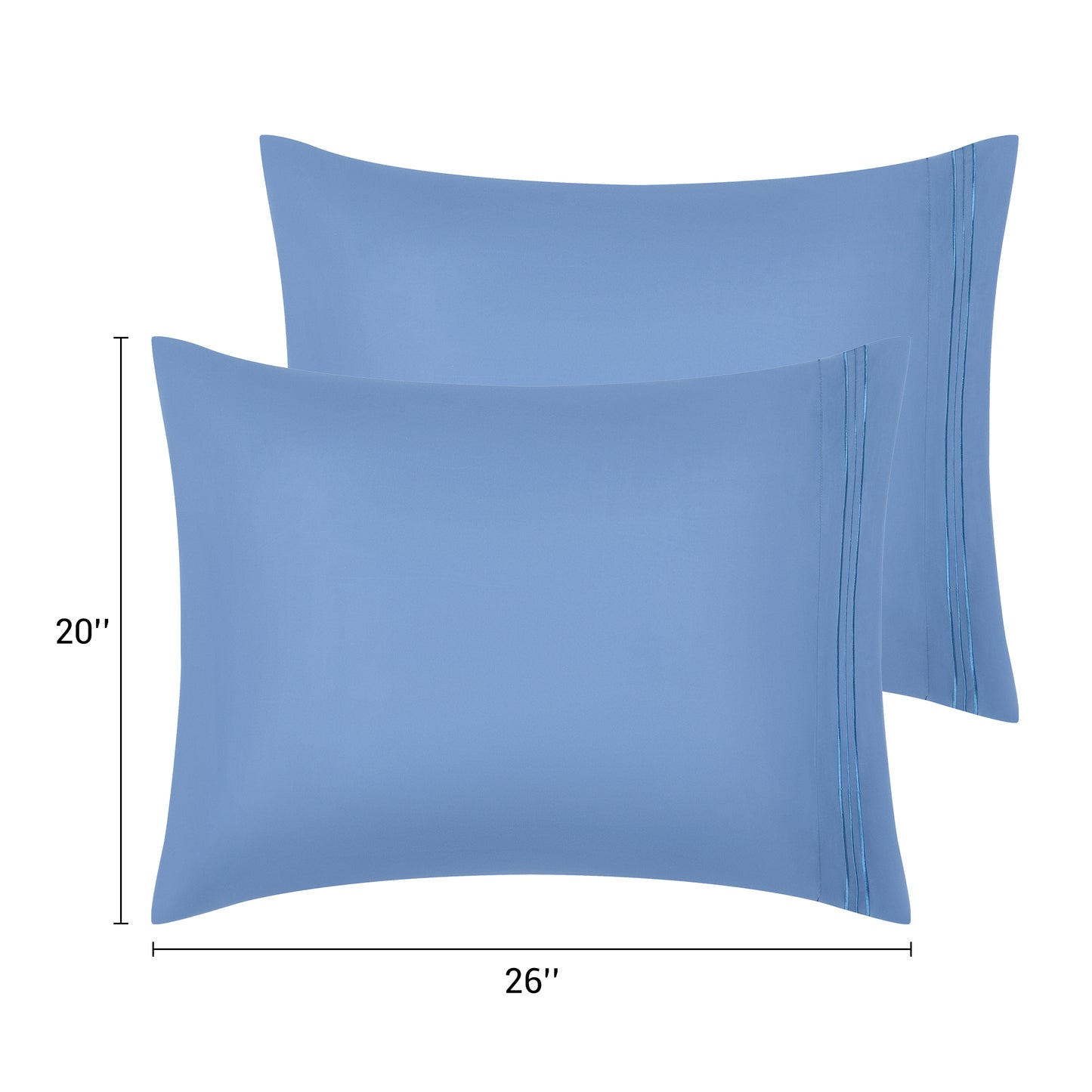 Polyester Pillow Cases Set of 2 for Hair and Skin, Cooling Pillow Covers with Envelope Closure