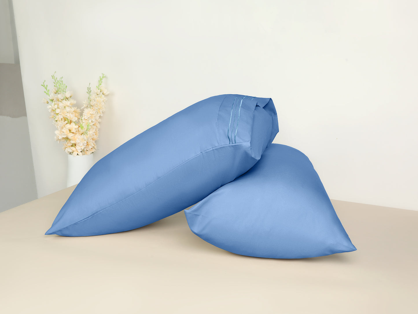 Polyester Pillow Cases Set of 2 for Hair and Skin, Cooling Pillow Covers with Envelope Closure