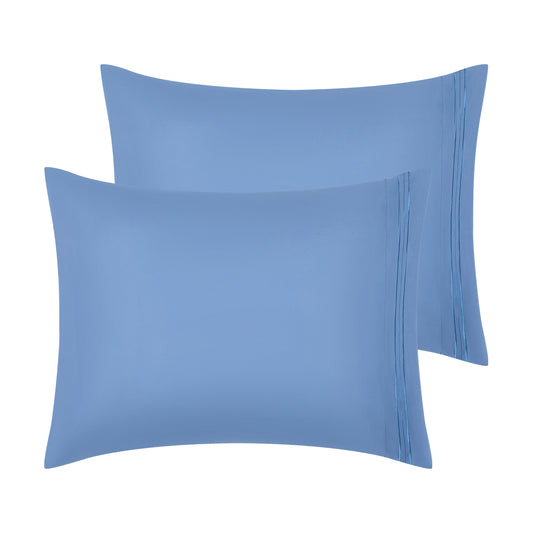 Polyester Pillow Cases Set of 2 for Hair and Skin, Cooling Pillow Covers with Envelope Closure