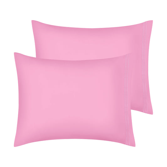 Polyester Pillow Cases Set of 2 for Hair and Skin, Cooling Pillow Covers with Envelope Closure