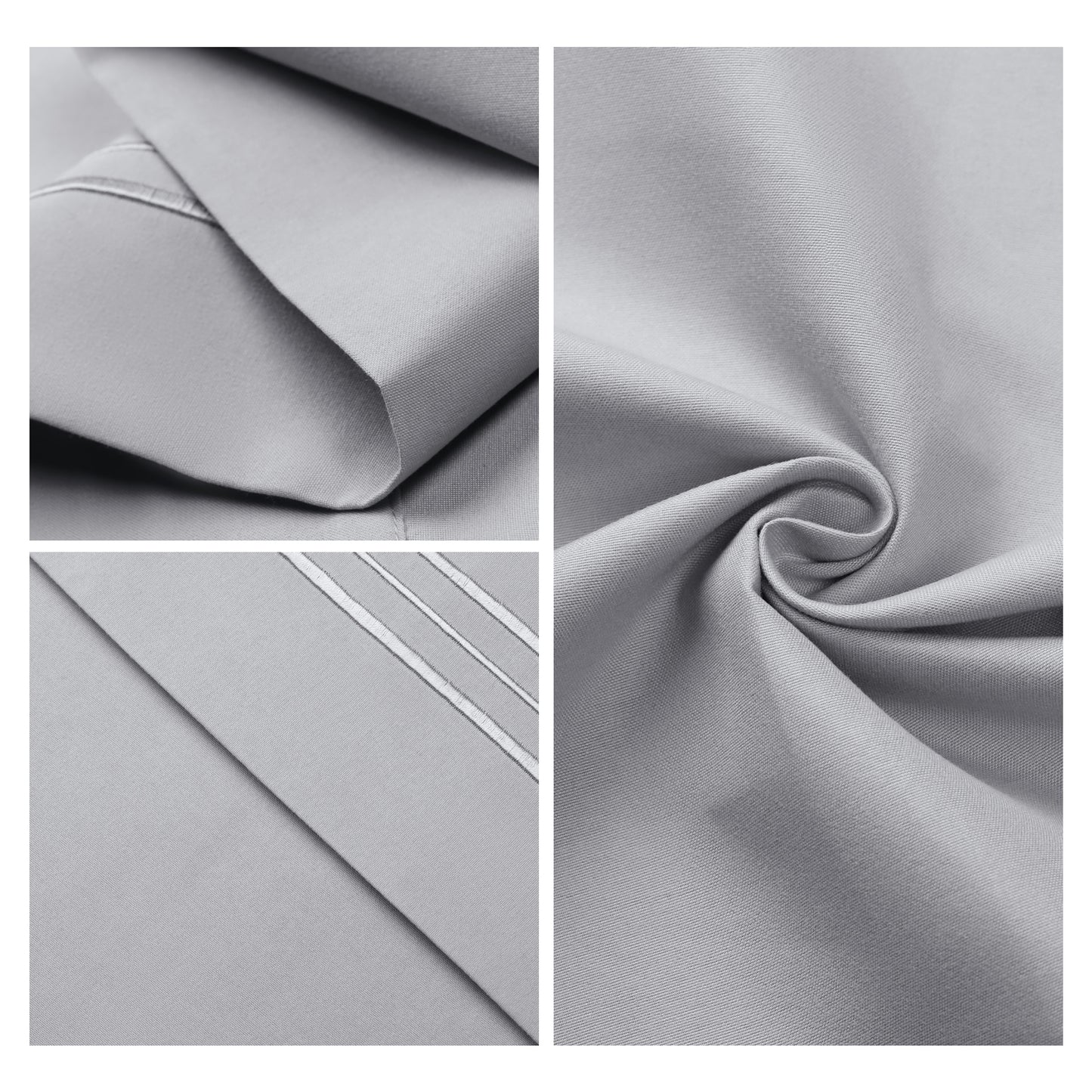 Polyester Pillow Cases Set of 2 for Hair and Skin, Cooling Pillow Covers with Envelope Closure