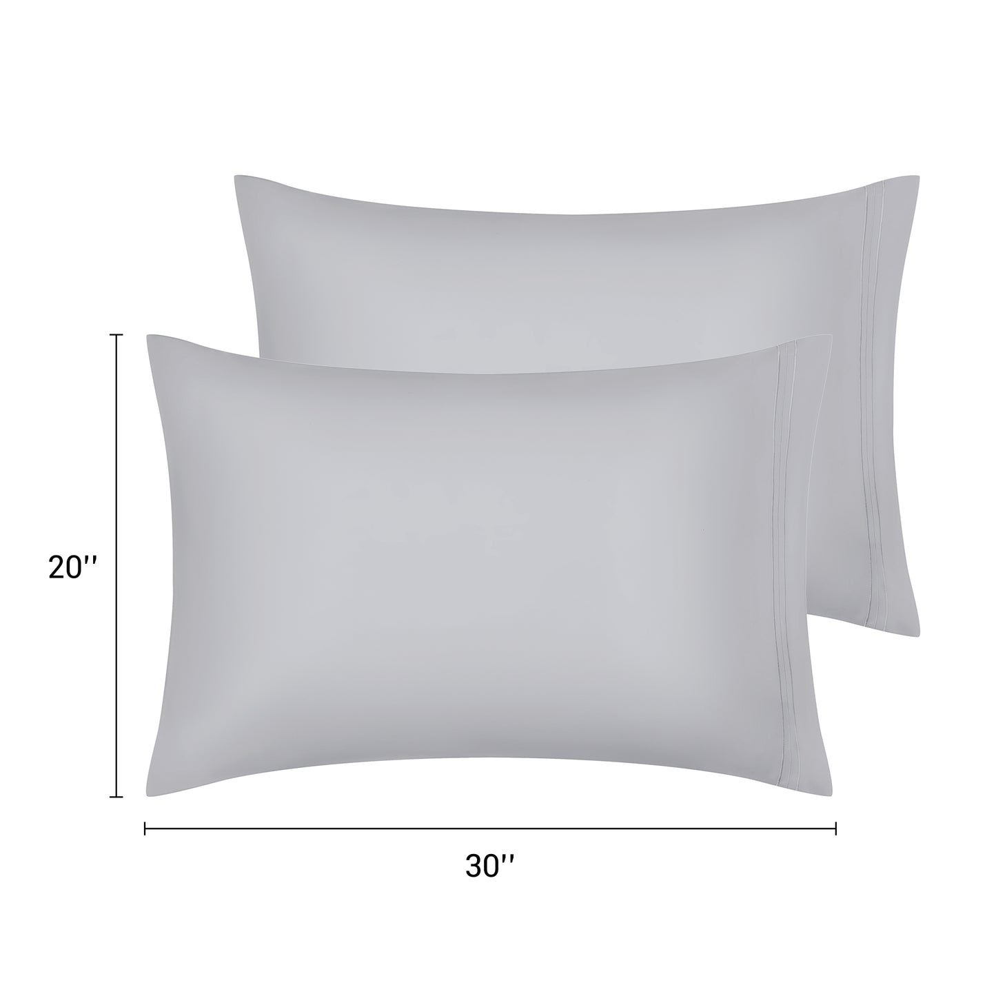 Polyester Pillow Cases Set of 2 for Hair and Skin, Cooling Pillow Covers with Envelope Closure