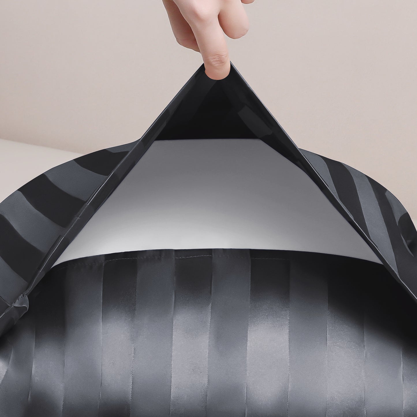 Satin Pillow Cases Set of 2 for Hair and Skin Breathable, Cooling Pillow Covers with Envelope Closure