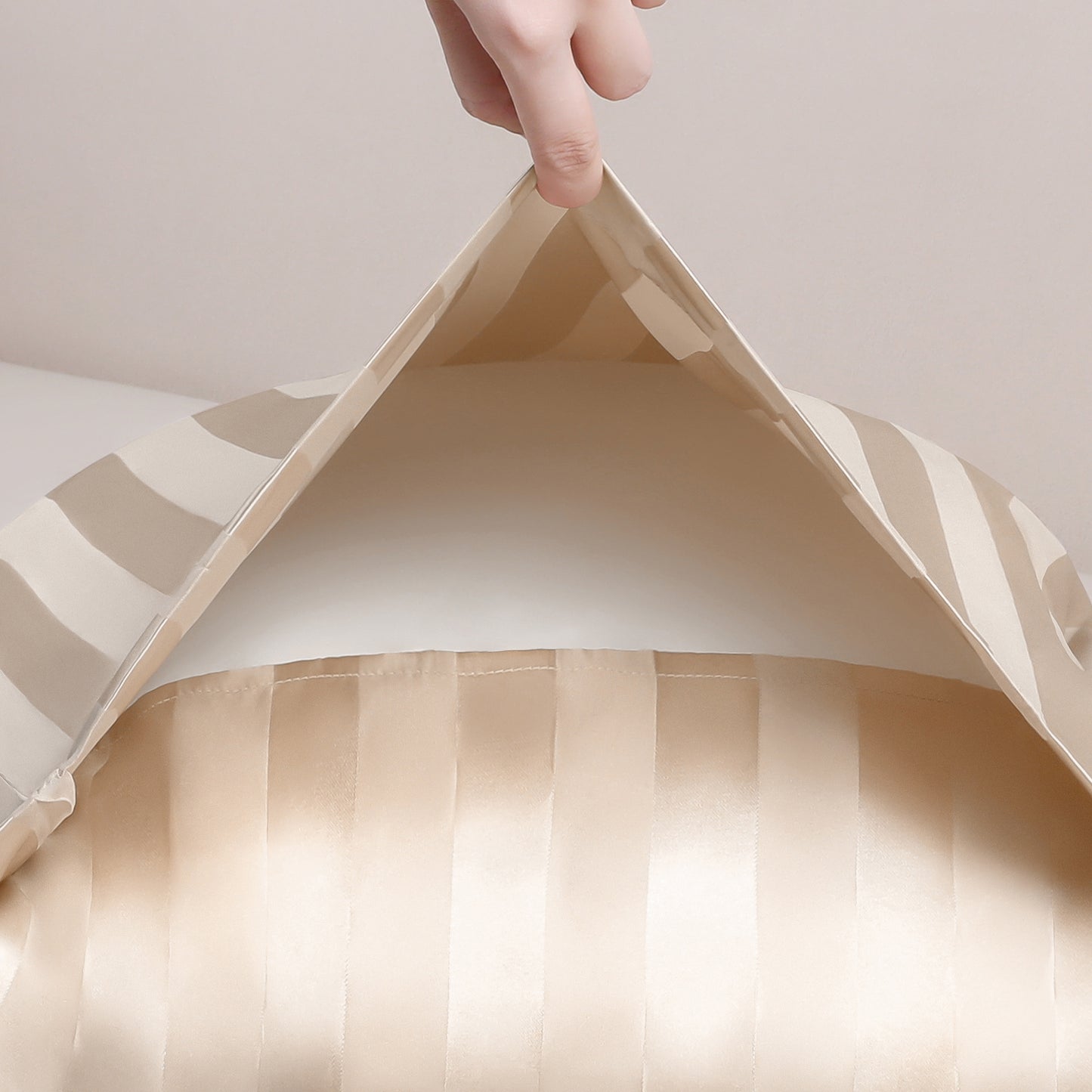 Satin Pillow Cases Set of 2 for Hair and Skin Breathable, Cooling Pillow Covers with Envelope Closure