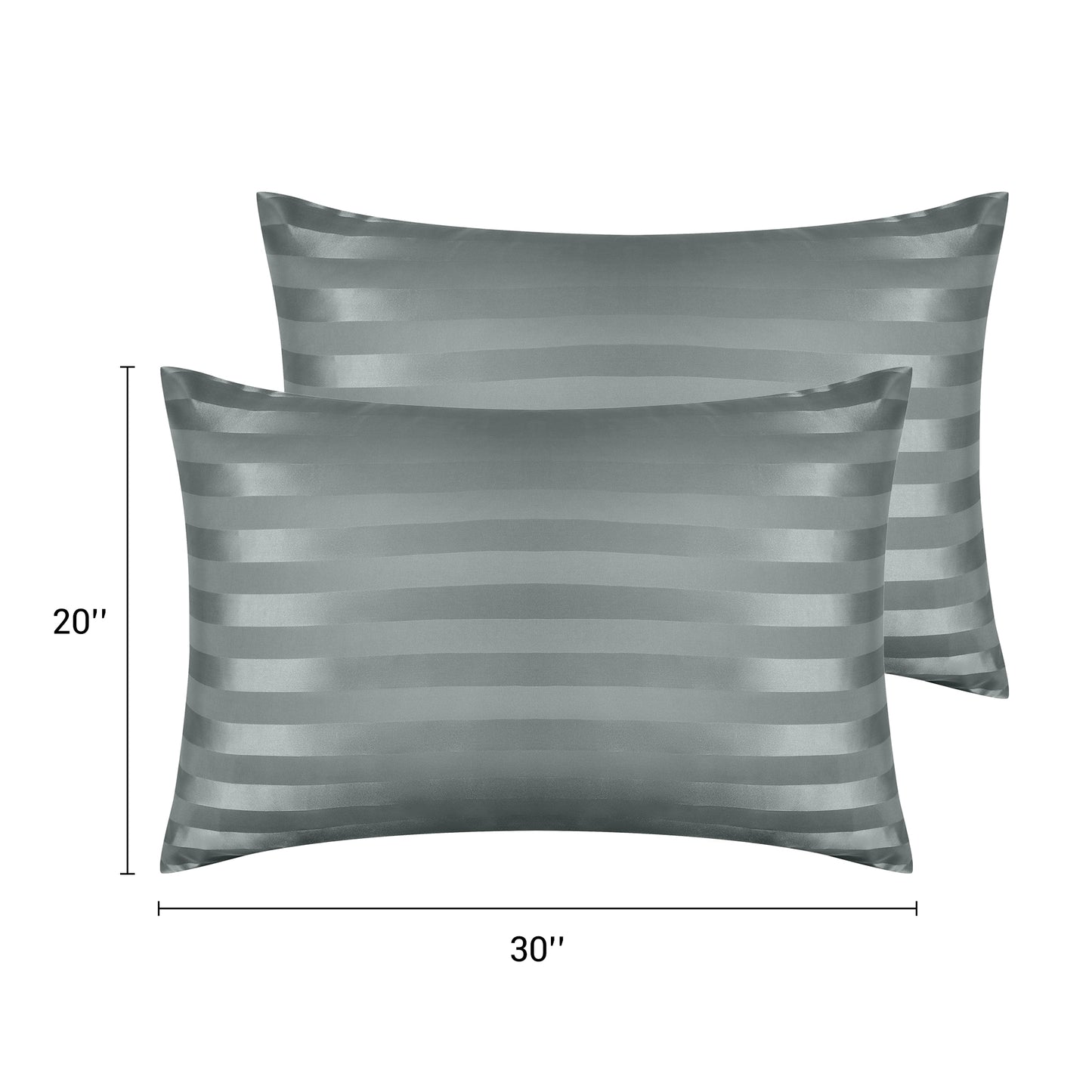 Satin Pillow Cases Set of 2 for Hair and Skin Breathable, Cooling Pillow Covers with Envelope Closure