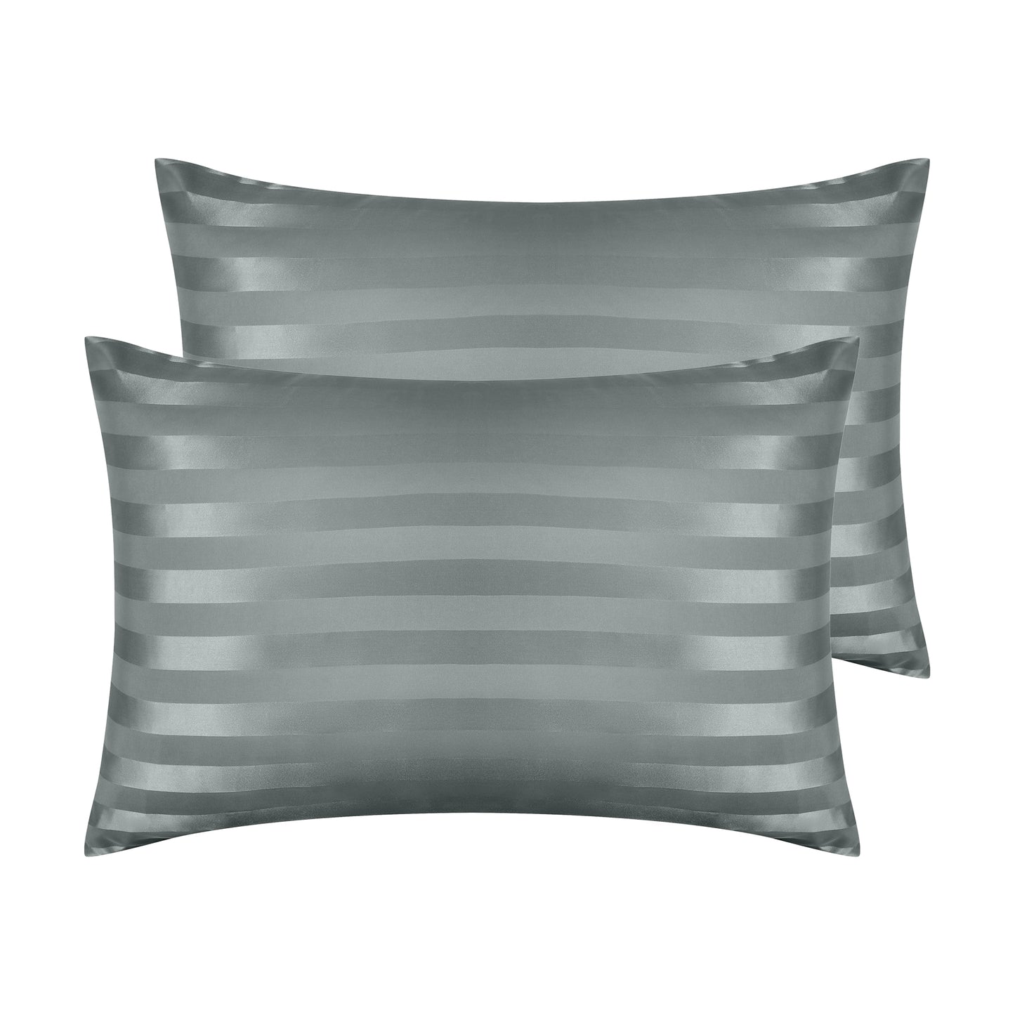 Satin Pillow Cases Set of 2 for Hair and Skin Breathable, Cooling Pillow Covers with Envelope Closure