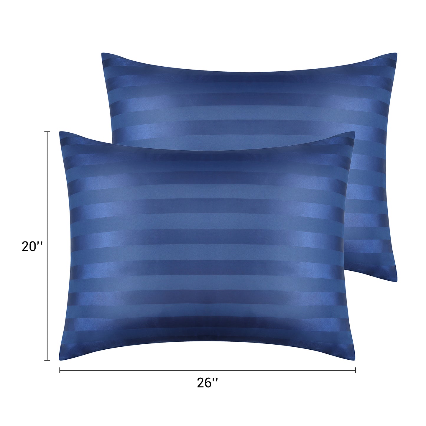 Satin Pillow Cases Set of 2 for Hair and Skin Breathable, Cooling Pillow Covers with Envelope Closure