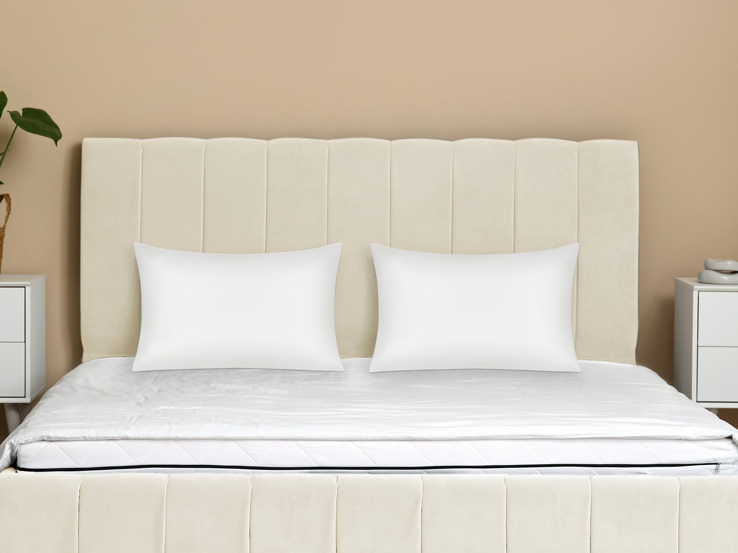 Satin Pillow Cases for Hair and Skin, Cooling Pillow Covers Set of 2 with Envelope Closure