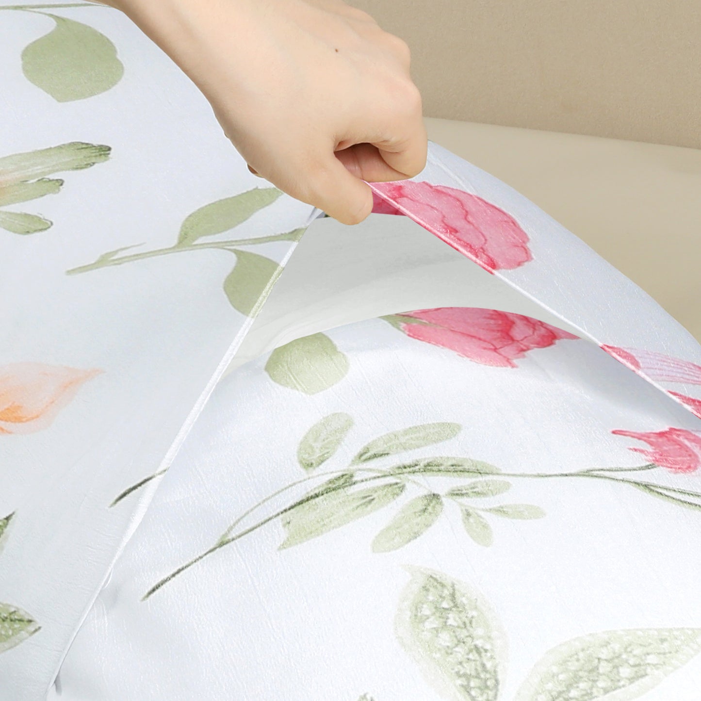 Pillowcase for Hair and Skin Breathable, 1 Pcs Soft Floral Pillow Cases with Envelope Closure