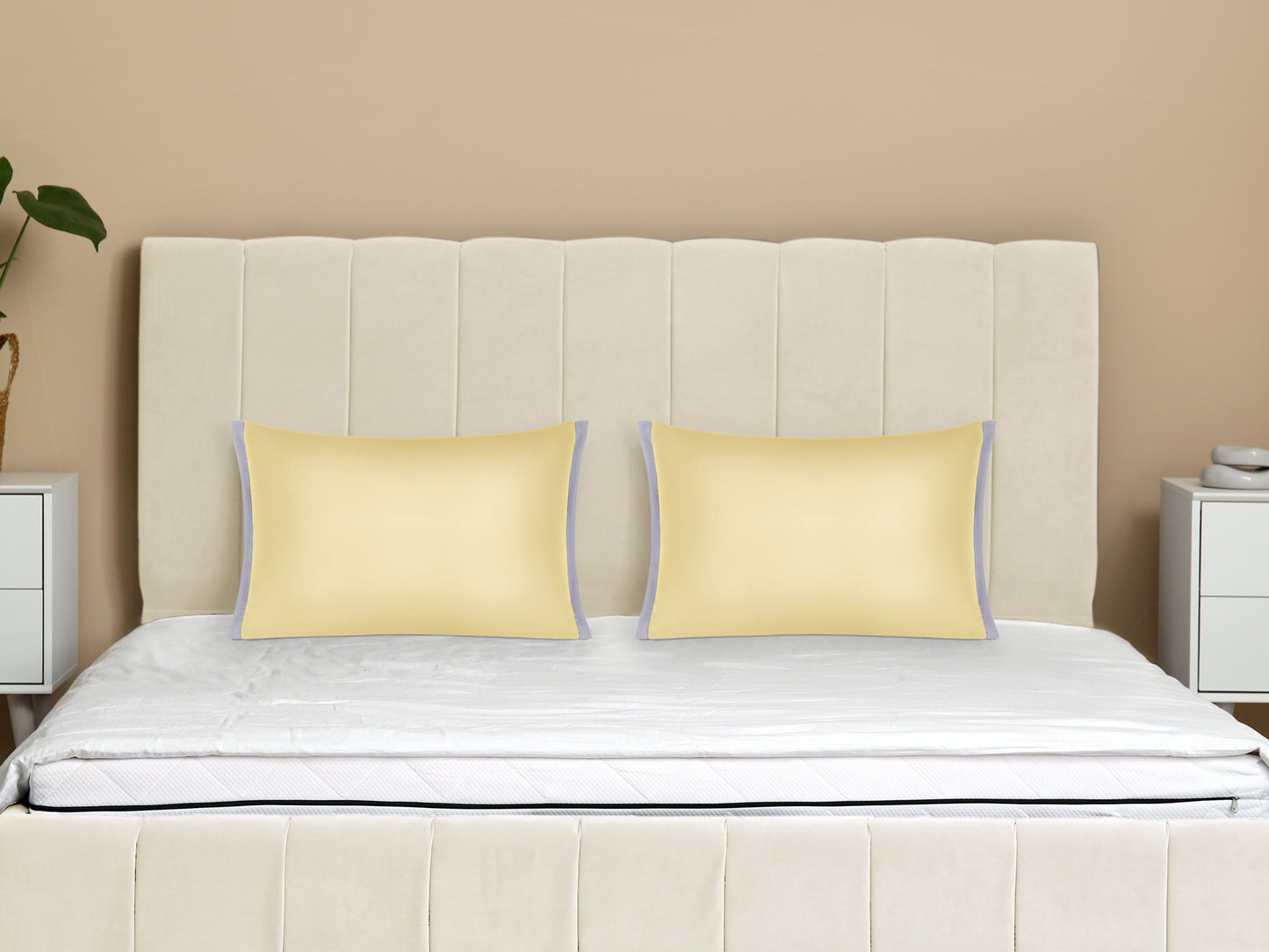 Pillow Cases Set of 2, Soft Satin Polyester Cooling Pillow Covers with Envelope Closure