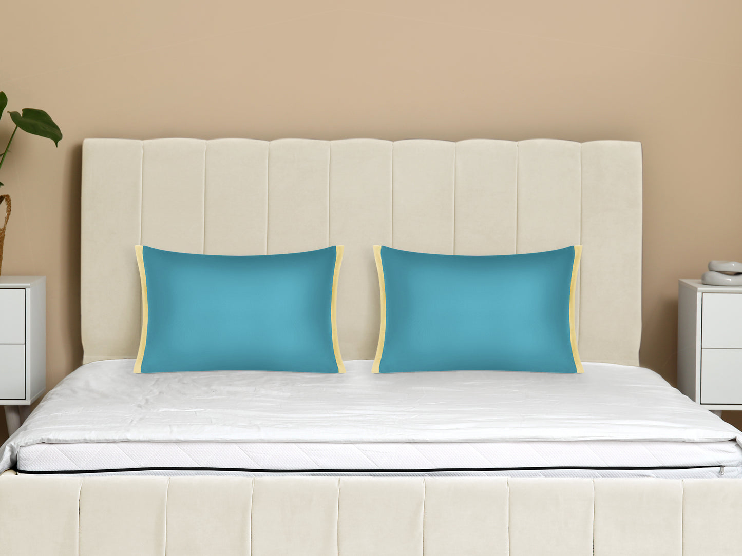 Pillow Cases Set of 2, Soft Satin Polyester Cooling Pillow Covers with Envelope Closure