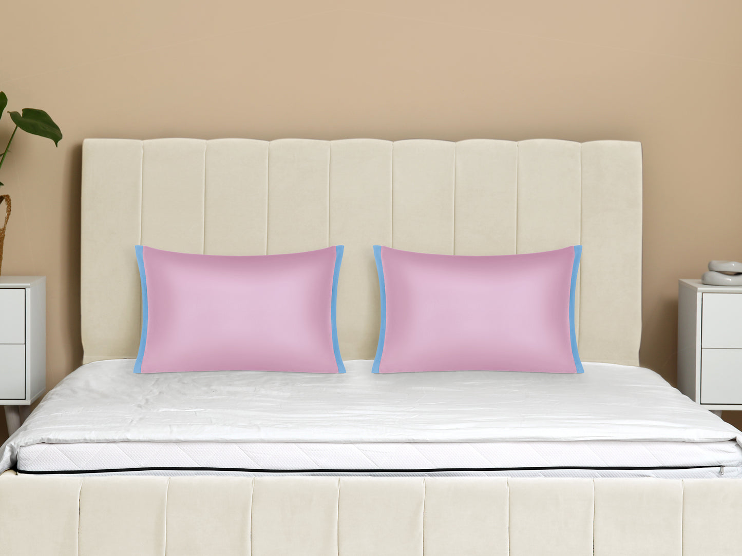Pillow Cases Set of 2, Soft Satin Polyester Cooling Pillow Covers with Envelope Closure