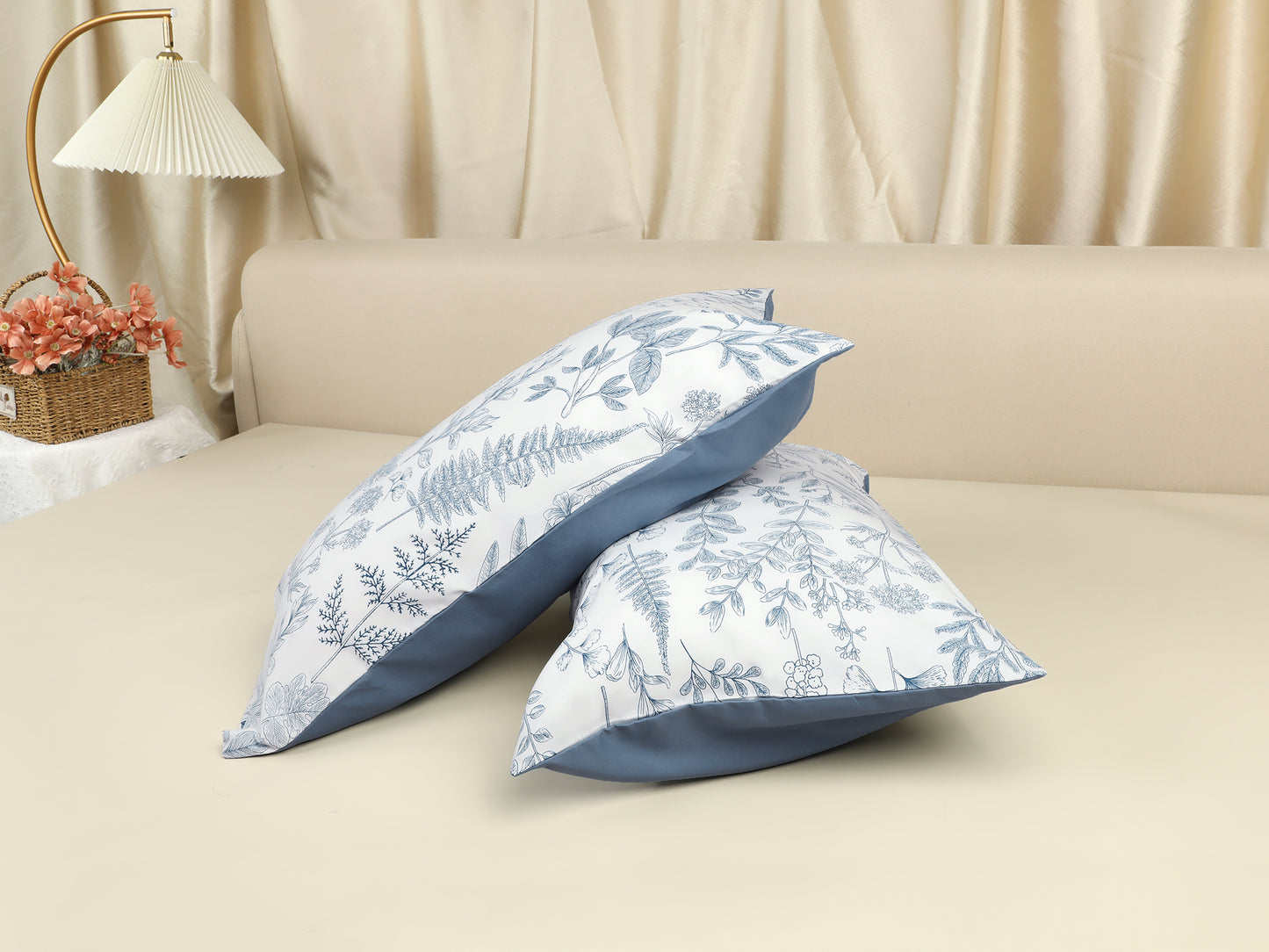Pillowcase for Hair and Skin Breathable, Soft Floral Pillow Cases Set of 2 with Envelope Closure