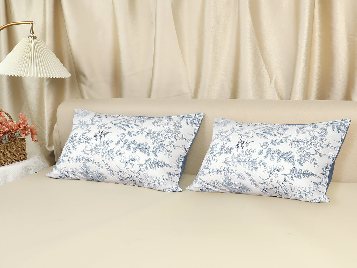 Pillowcase for Hair and Skin Breathable, Soft Floral Pillow Cases Set of 2 with Envelope Closure
