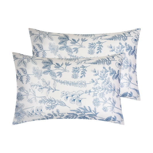 Pillowcase for Hair and Skin Breathable, Soft Floral Pillow Cases Set of 2 with Envelope Closure
