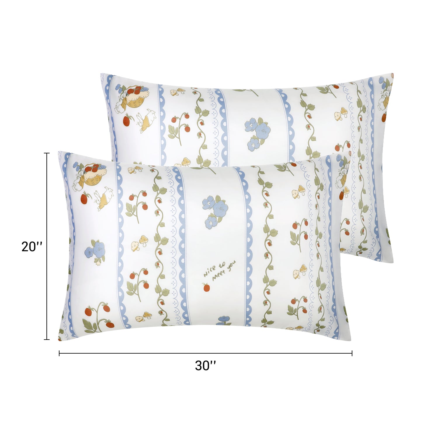 Pillowcase for Hair and Skin Breathable, Soft Floral Pillow Cases Set of 2 with Envelope Closure