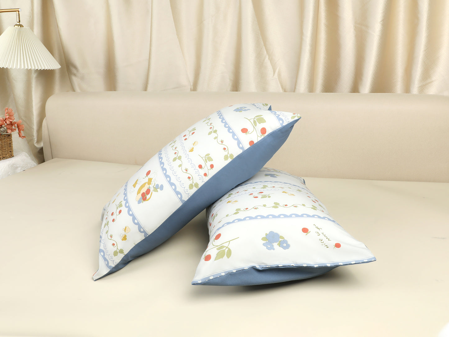 Pillowcase for Hair and Skin Breathable, Soft Floral Pillow Cases Set of 2 with Envelope Closure