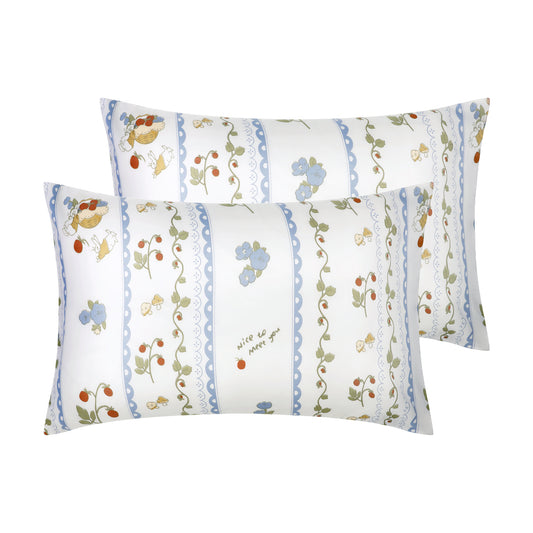 Pillowcase for Hair and Skin Breathable, Soft Floral Pillow Cases Set of 2 with Envelope Closure