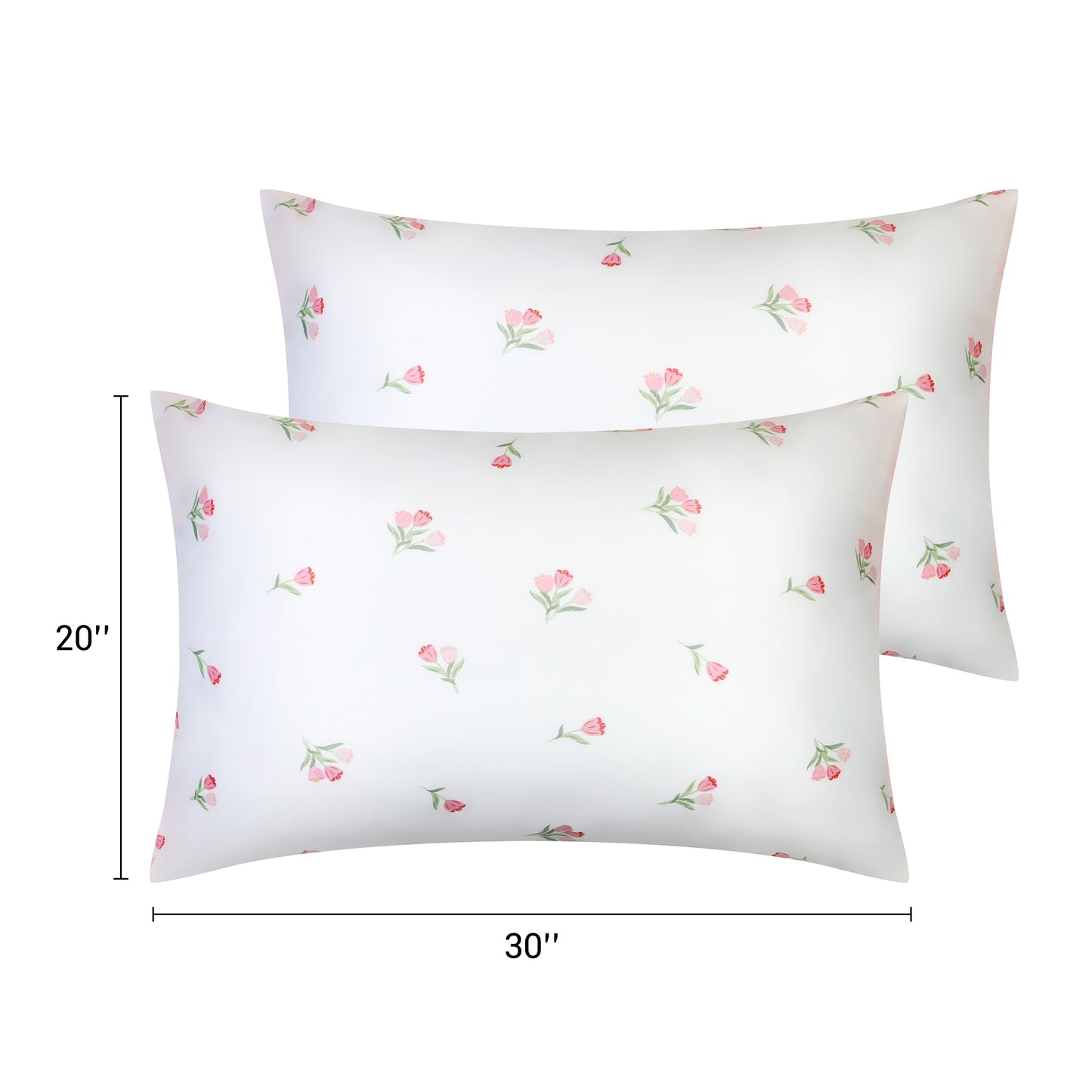 Pillowcase for Hair and Skin Breathable, Soft Floral Pillow Cases Set of 2 with Envelope Closure