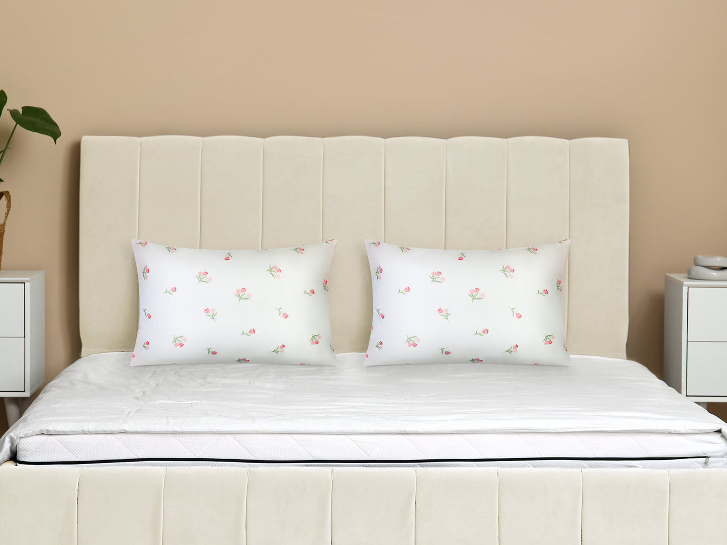 Pillowcase for Hair and Skin Breathable, Soft Floral Pillow Cases Set of 2 with Envelope Closure