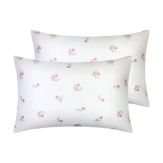 Pillowcase for Hair and Skin Breathable, Soft Floral Pillow Cases Set of 2 with Envelope Closure