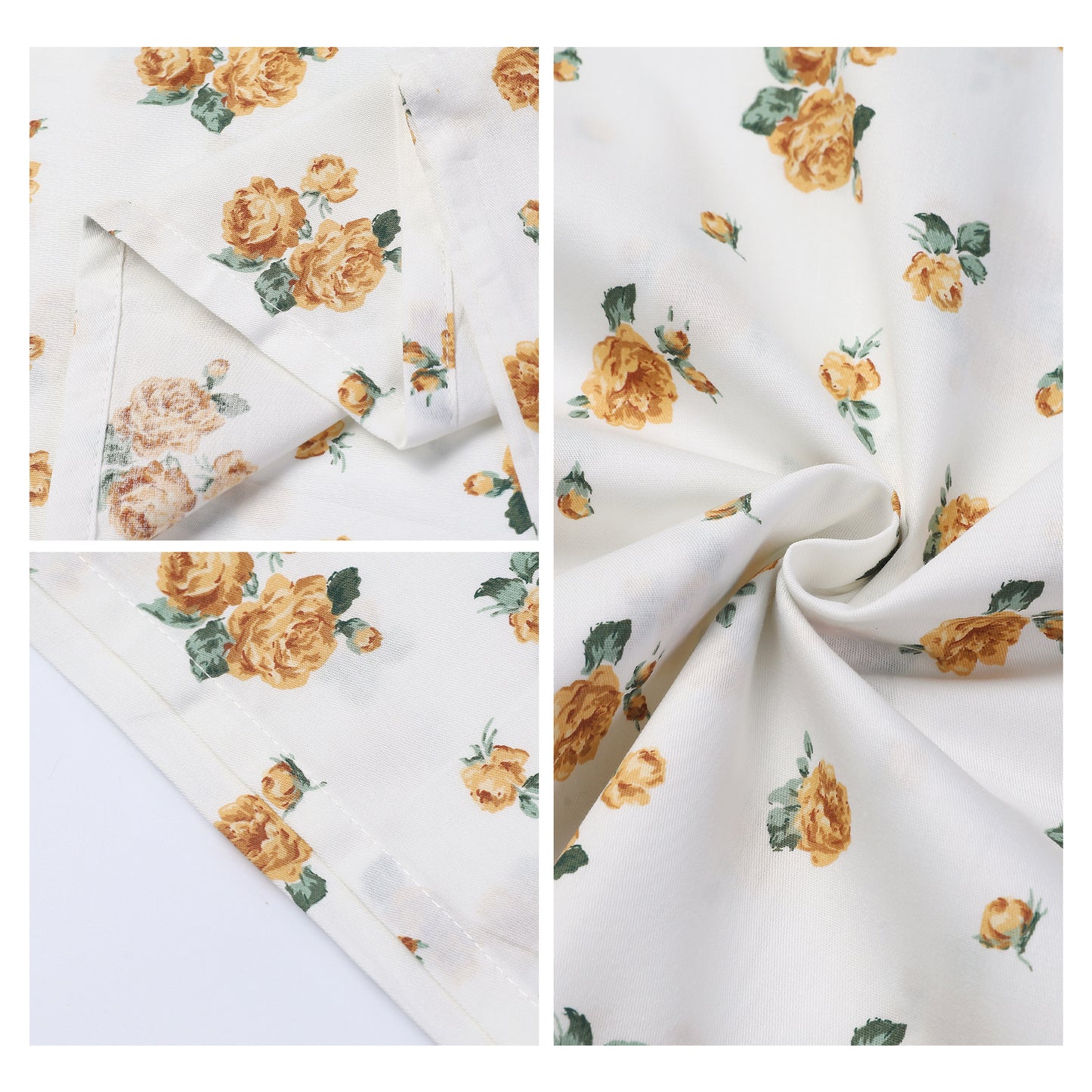 Pillowcase for Hair and Skin, Soft Cotton Floral Pillow Cases Set of 2 with Envelope Closure