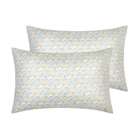 Pillowcase for Hair and Skin, Soft Cotton Floral Pillow Cases Set of 2 with Envelope Closure