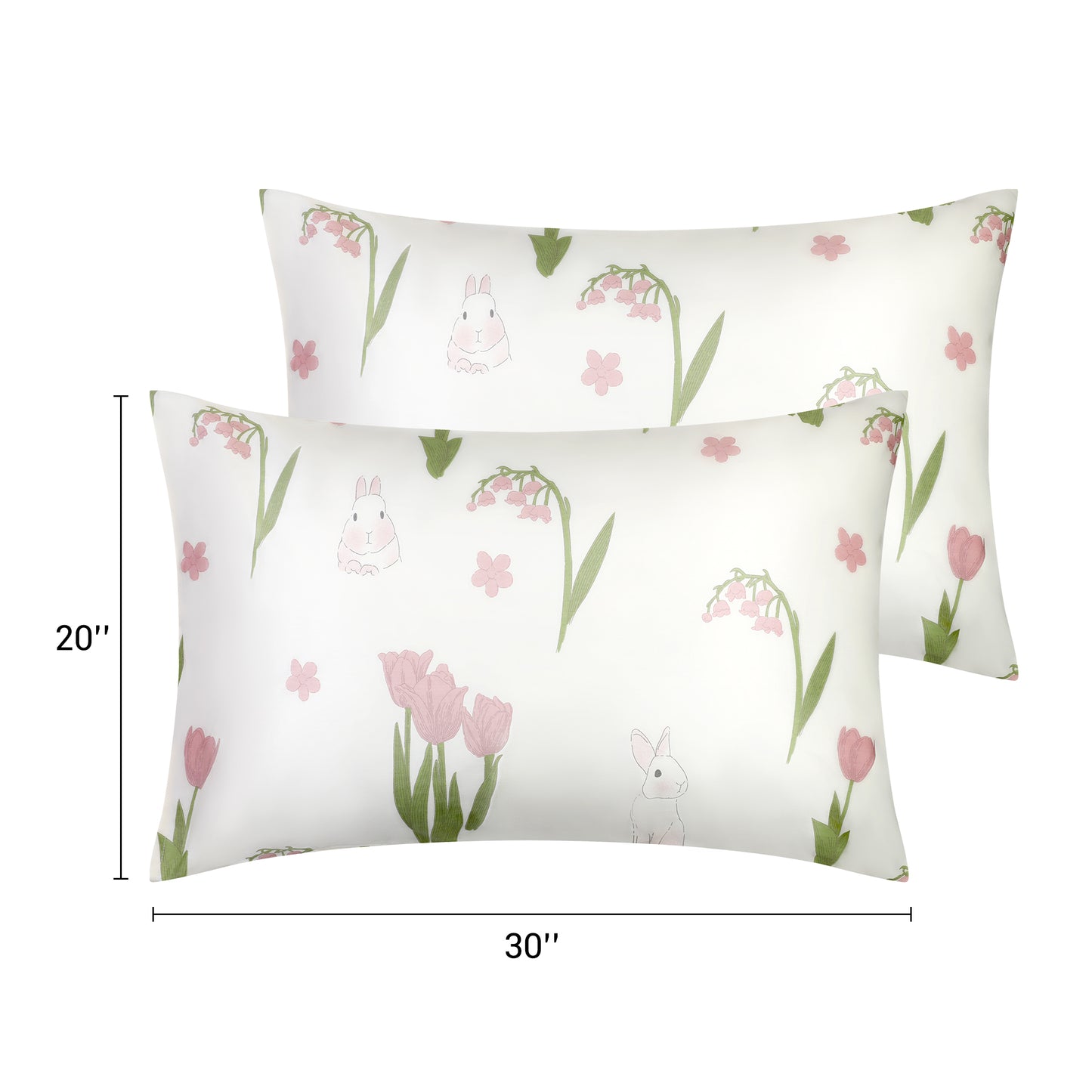 Pillowcase for Hair and Skin, Cotton Floral Pillow Cases Set of 2 with Envelope Closure