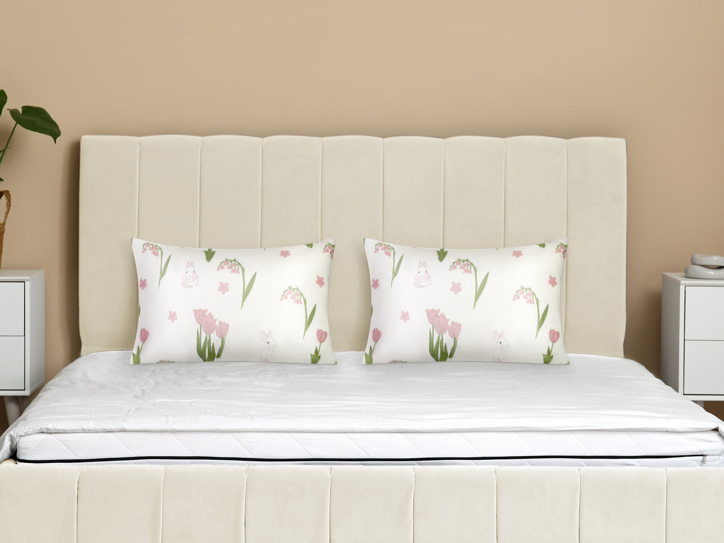 Pillowcase for Hair and Skin, Cotton Floral Pillow Cases Set of 2 with Envelope Closure