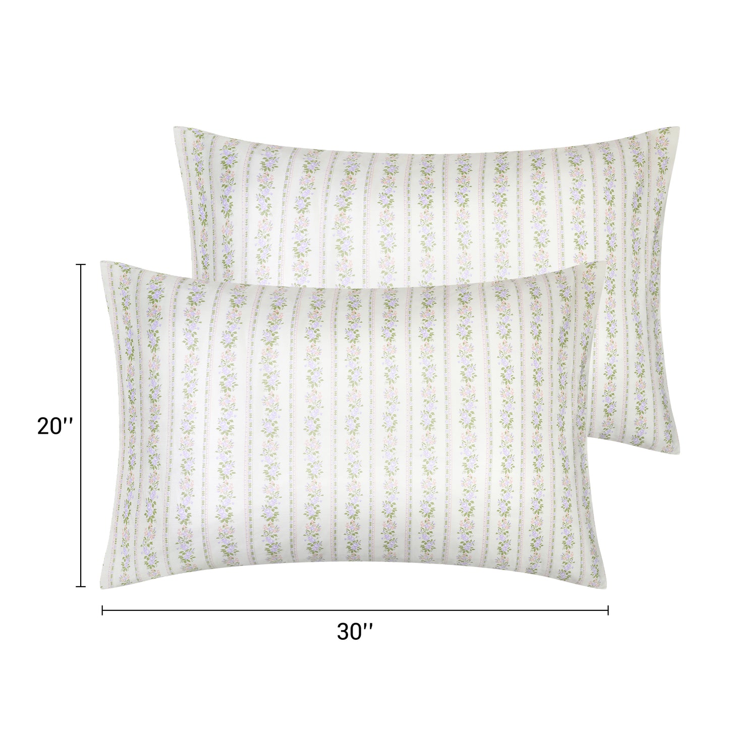 Pillowcase for Hair and Skin, Cotton Floral Pillow Cases Set of 2 with Envelope Closure