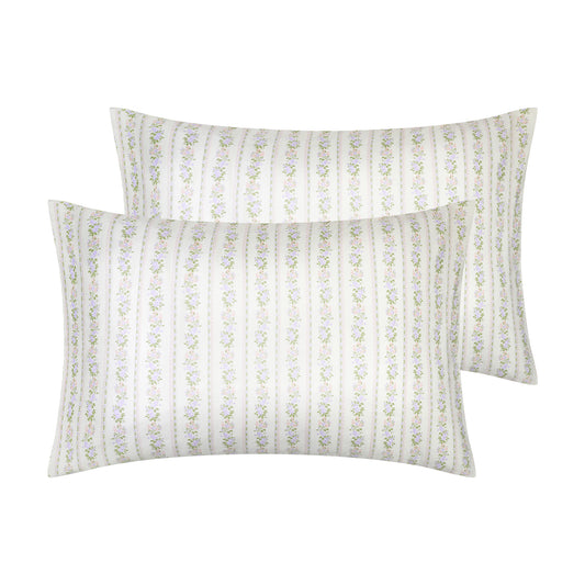 Pillowcase for Hair and Skin, Cotton Floral Pillow Cases Set of 2 with Envelope Closure