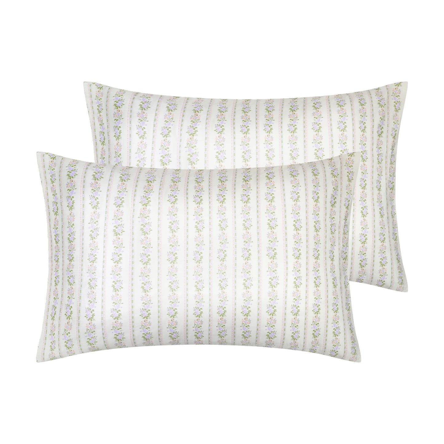 Pillowcase for Hair and Skin, Cotton Floral Pillow Cases Set of 2 with Envelope Closure