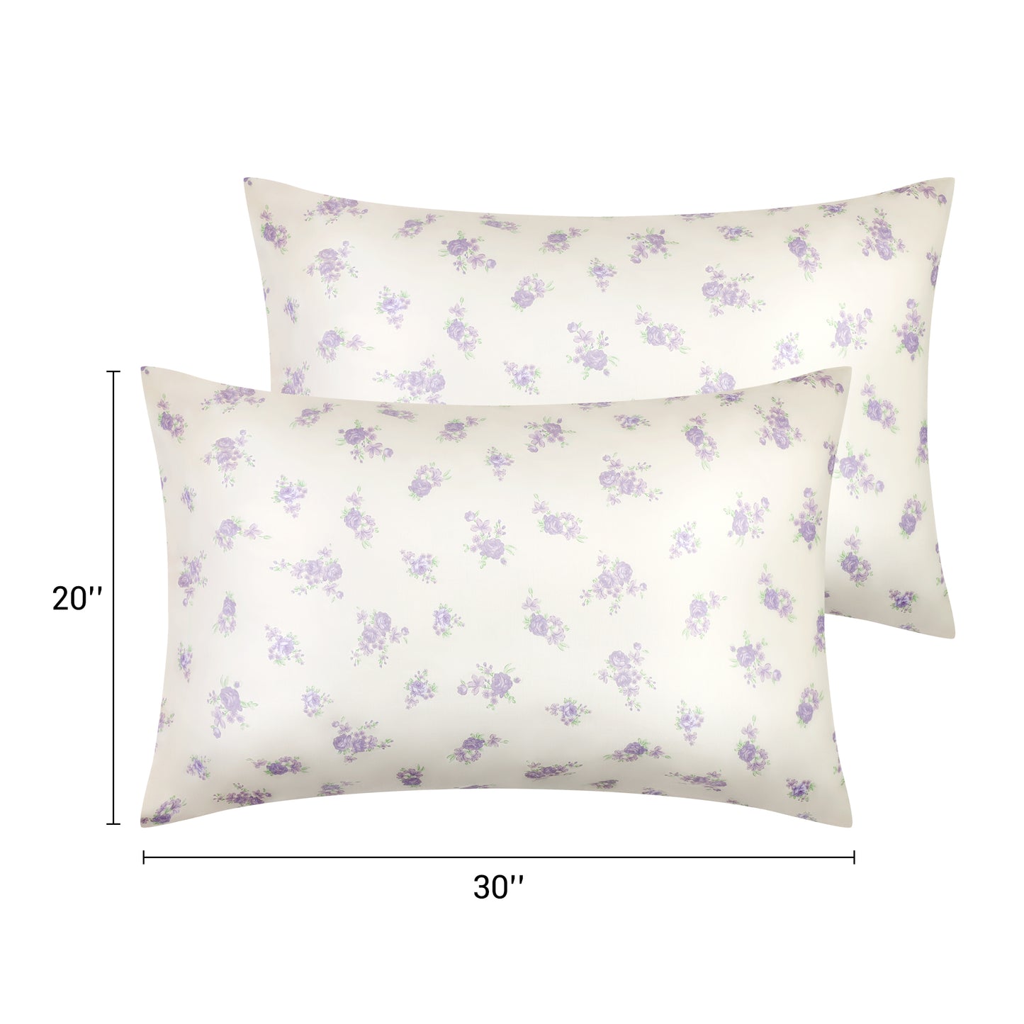 Pillowcase for Hair and Skin, Cotton Floral Pillow Cases Set of 2 with Envelope Closure