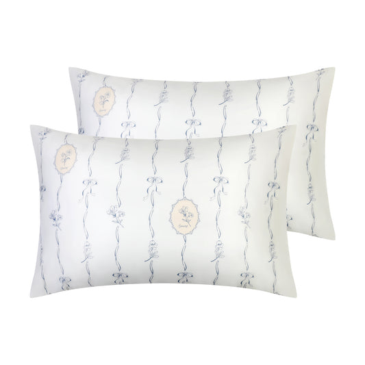 Pillowcase for Hair and Skin, Cotton Floral Pillow Cases Set of 2 with Envelope Closure