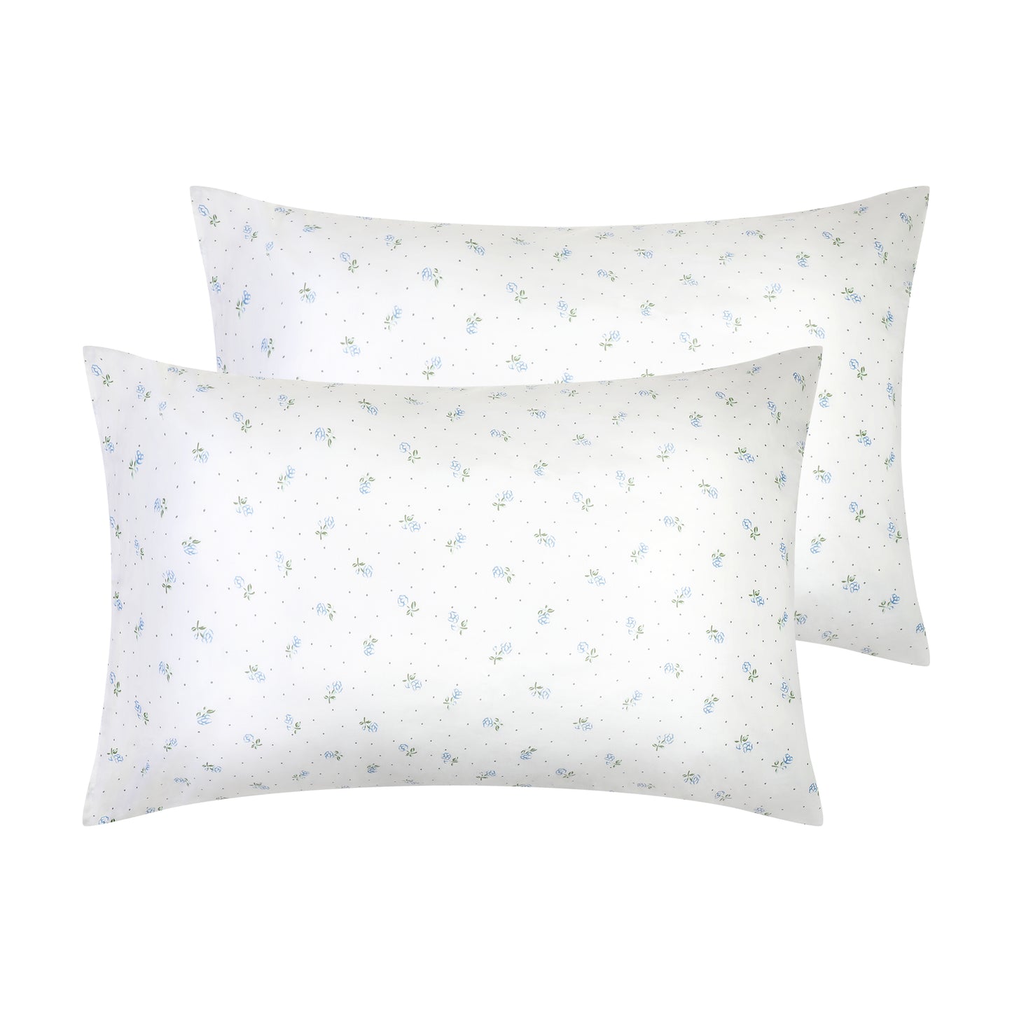 Pillowcase for Hair and Skin, Cotton Floral Pillow Cases Set of 2 with Envelope Closure