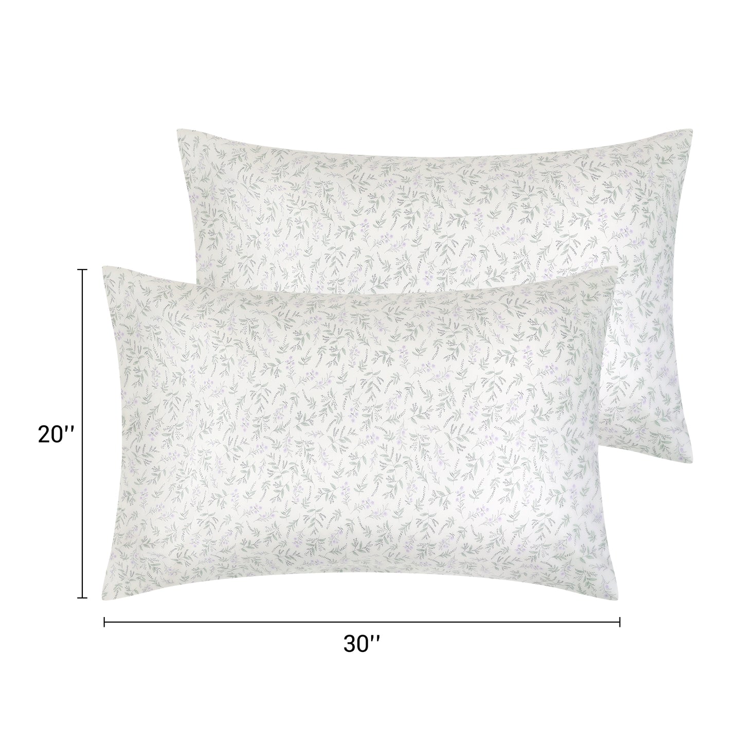 Pillowcase for Hair and Skin, Cotton Floral Pillow Cases Set of 2 with Envelope Closure