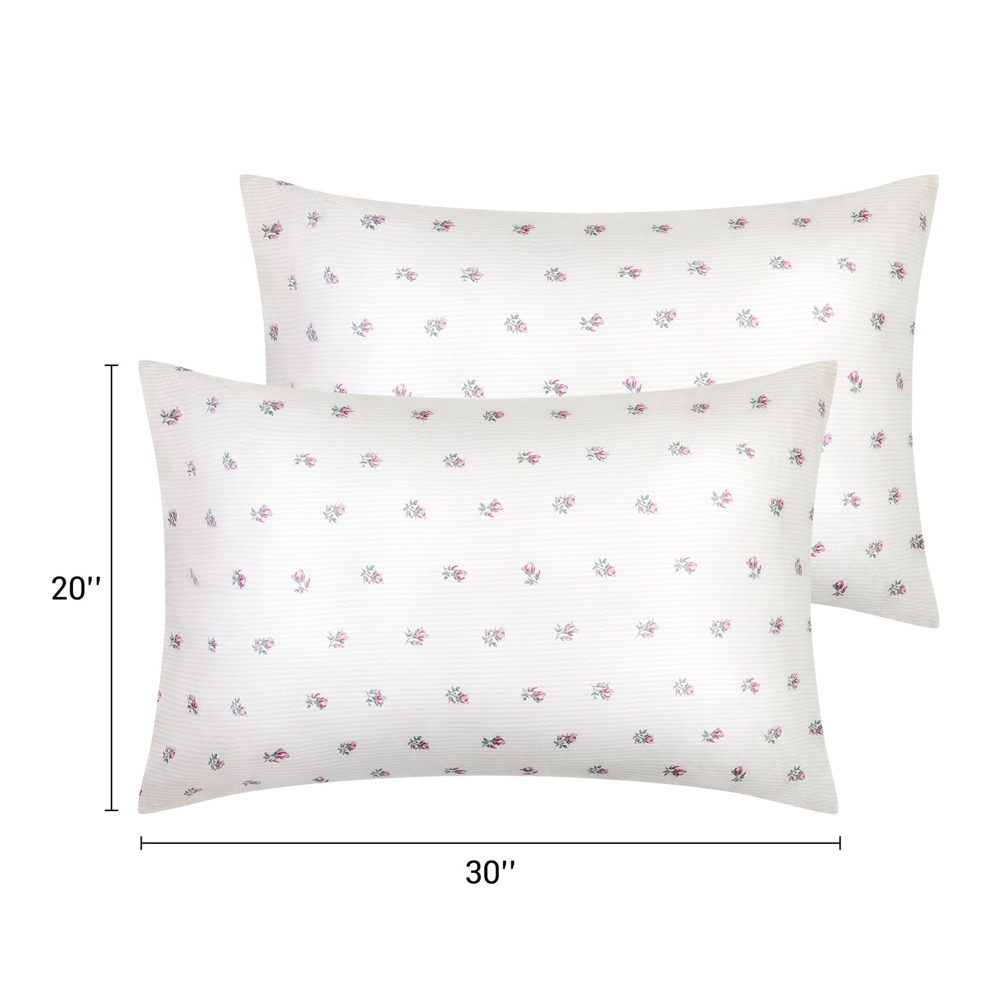 Pillowcase for Hair and Skin, Cotton Floral Pillow Cases Set of 2 with Envelope Closure